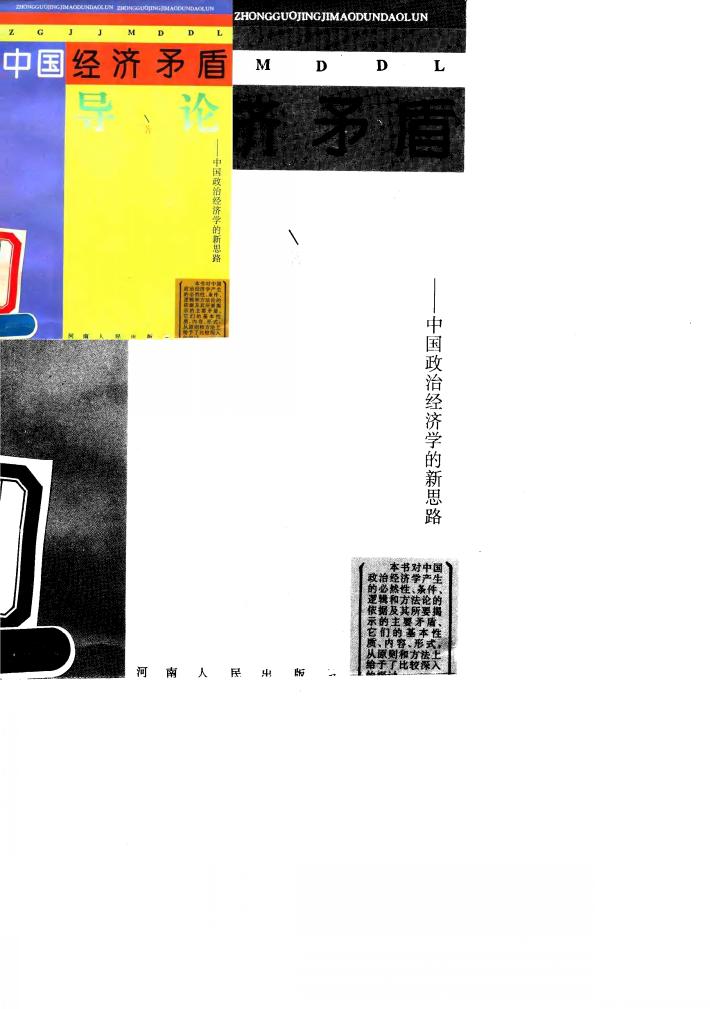 中国经济矛盾导论 中国政治经济学的新思路 封面