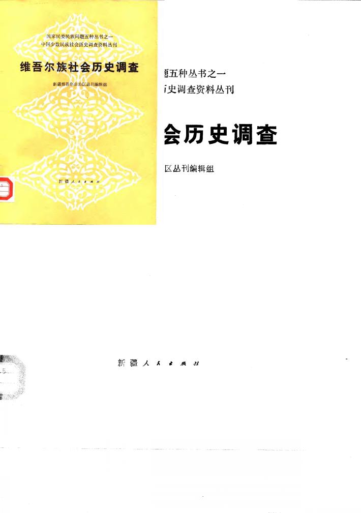 中国少数民族社会历史调查资料丛刊 维吾尔族社会历史调查 封面