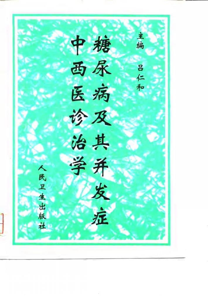 糖尿病及其并发症中西医诊治学 封面