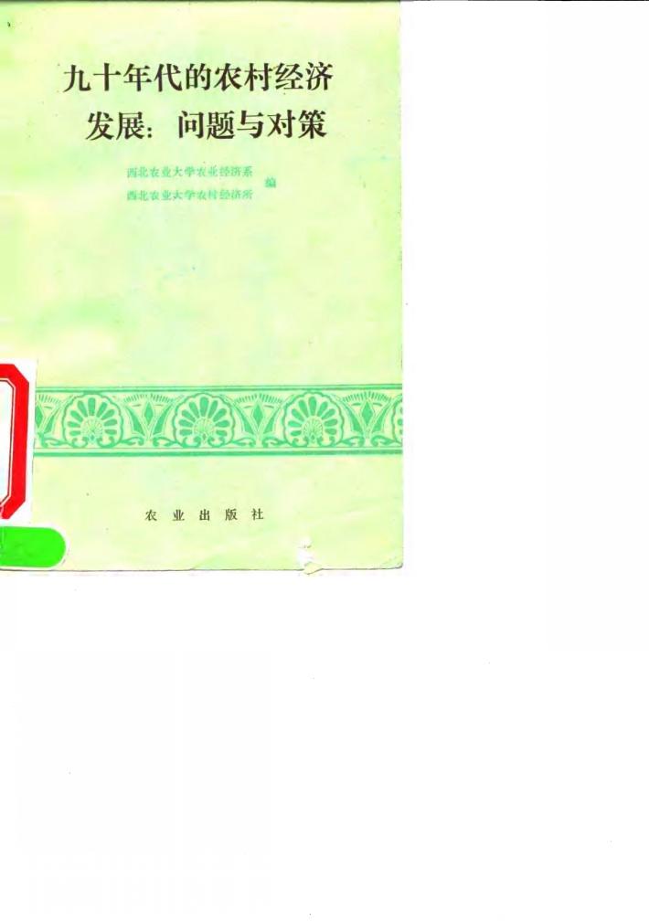 九十年代的农村经济发展:问题与对策 封面