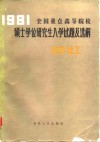 1981全国重点高等院校硕士学位研究生入学试题及选解  化学化工 封面