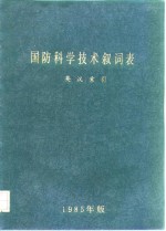 国防科学技术叙词表 英汉索引 1985年版 封面