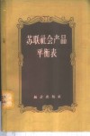 苏联社会产品平衡表 封面