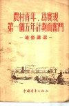 农村青年，为实现第一个五年计划而奋斗  通俗讲话 封面