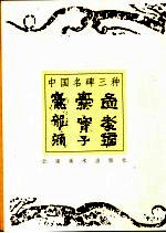 中国名碑三种  珍藏本  孟孝琚碑、爨宝子碑、爨龙颜碑 封面