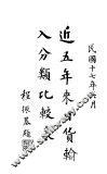 近五年来日货输入分类比较表 电子书封面