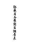 江苏省各县划区调查表 封面