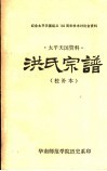 洪氏宗谱  太平天国资料  校补本 封面