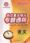 热点重点难点专题透析：新课标高考第二轮复习用书（B版）  语文 封面