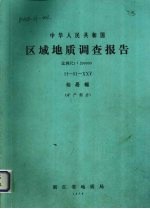 中华人民共和国区域地质调查报告  比例尺1：200000  仙居幅  矿产部分 封面