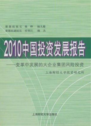 2010中国投资发展报告  变革中发展的大企业集团风险投资 封面