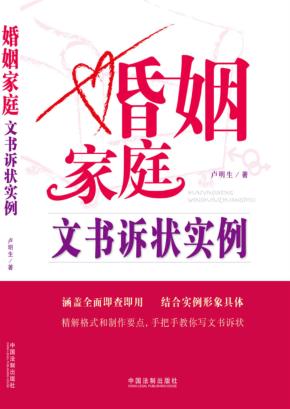 婚姻家庭文书诉状实例 封面