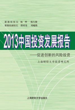 2013中国投资发展报告  促进创新的风险投资 封面