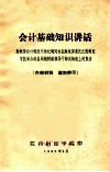 会计基础知识讲话  财政部会计制度司杨纪琬同志在财政部委托江西财经学院举办的县局级财政领导干部训练班上的报告  1979.11.24-11.28 封面