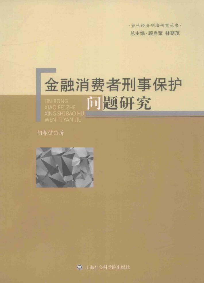 金融消费者刑事保护问题研究 封面