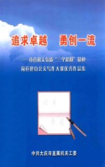 追求卓越  勇创一流  市直机关弘扬  三个超越  精神岗位建功公文写作大赛优秀作品集 封面