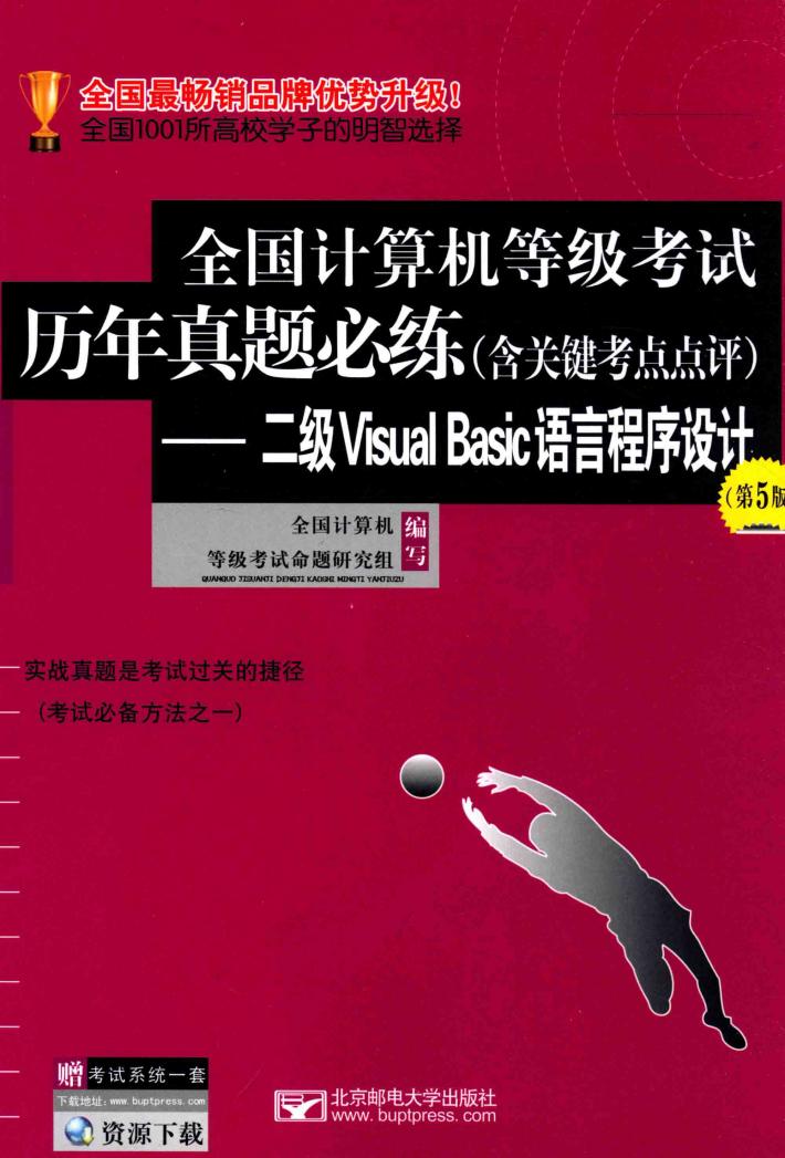 全国计算机等级考试历年真题必练  含关键考点点评  二级VISUAL BASIC语言程序设计  第5版 封面