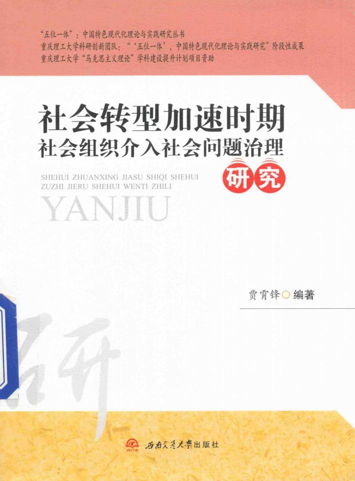 社会转型加速时期社会组织介入社会问题治理研究 封面