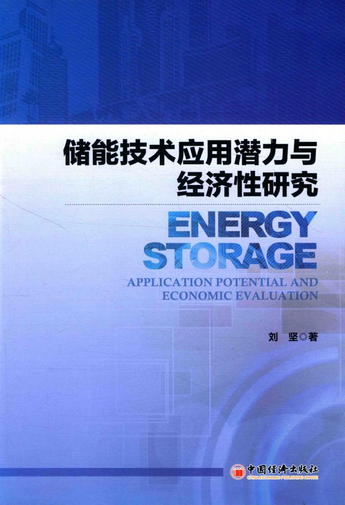 储能技术应用潜力与经济性研究 ＝ ENERGY STORAGE APPLICATION POTENTIAL AND ECONOMIC EVALUATION 封面