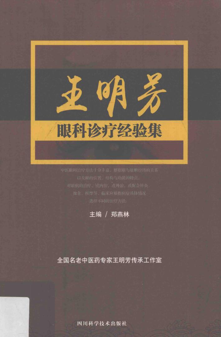 王明芳眼科诊疗经验集 封面