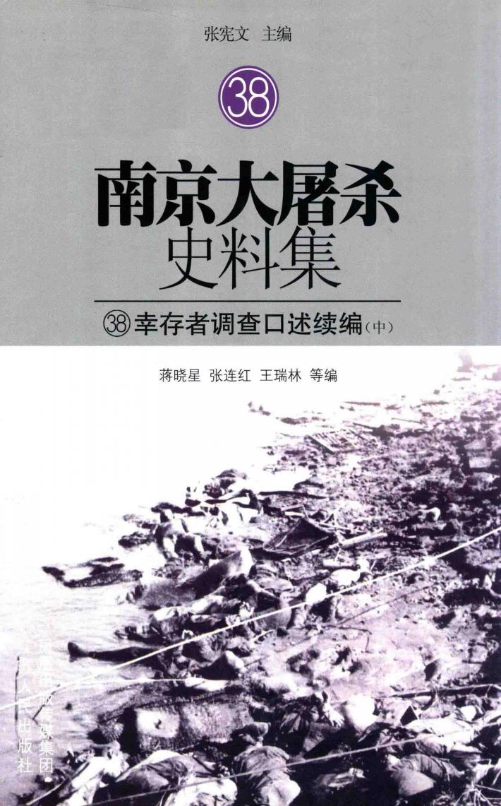 南京大屠杀史料集  38  幸存者调查口述续编  中 封面