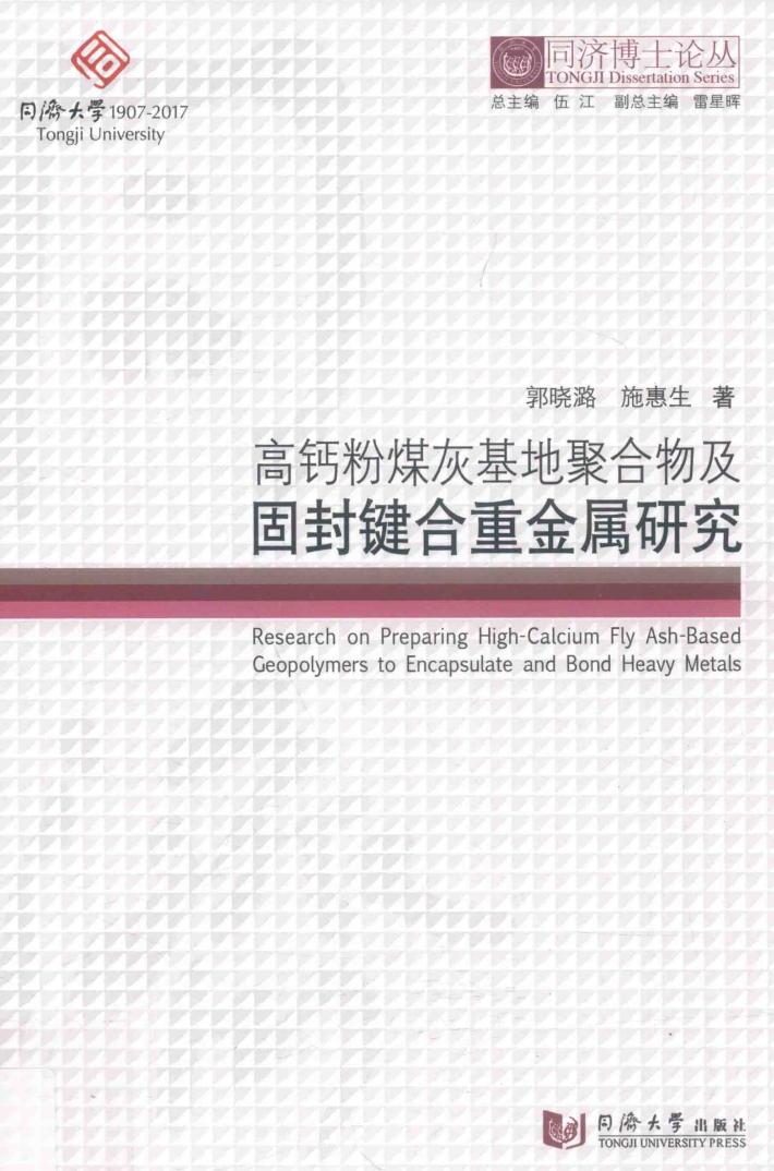 同济博士论丛  高钙粉煤灰基地聚合物及固封键合重金属研究 封面