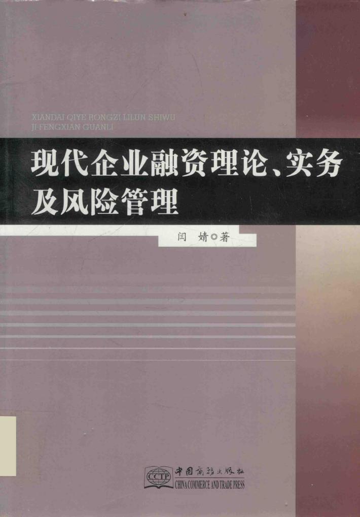现代企业融资理论  实务及风险管理 封面