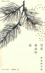 雪是谁说的谎  倪湛舸诗集 封面