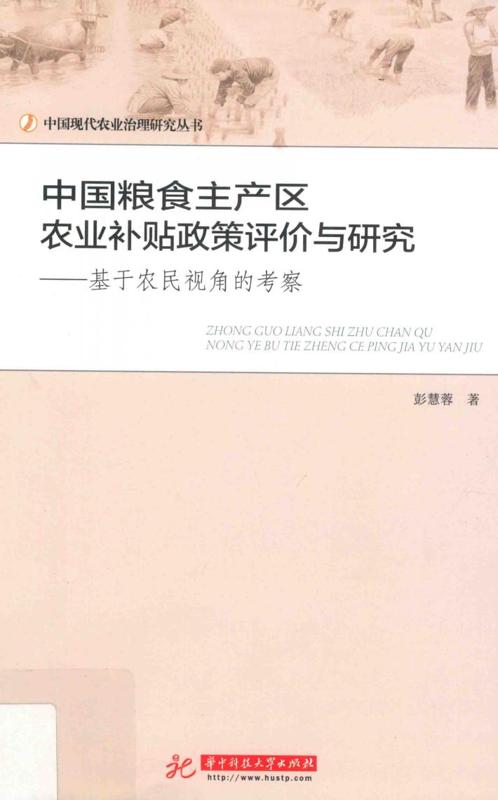 中国现代农业治理研究丛书  中国粮食主产区农业补贴政策评价与研究  基于农民视角的考察 封面