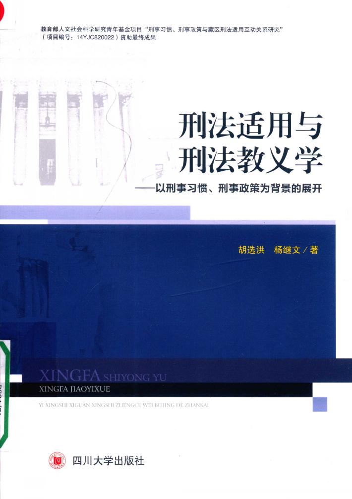 刑法适用与刑法教义学  以刑事习惯、刑事政策为背景的展开 封面