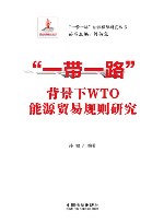 一带一路法律保障研究丛书 一带一路背景下WTO能源贸易规则研究 封面