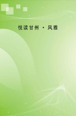 悦读甘州  风雅 封面