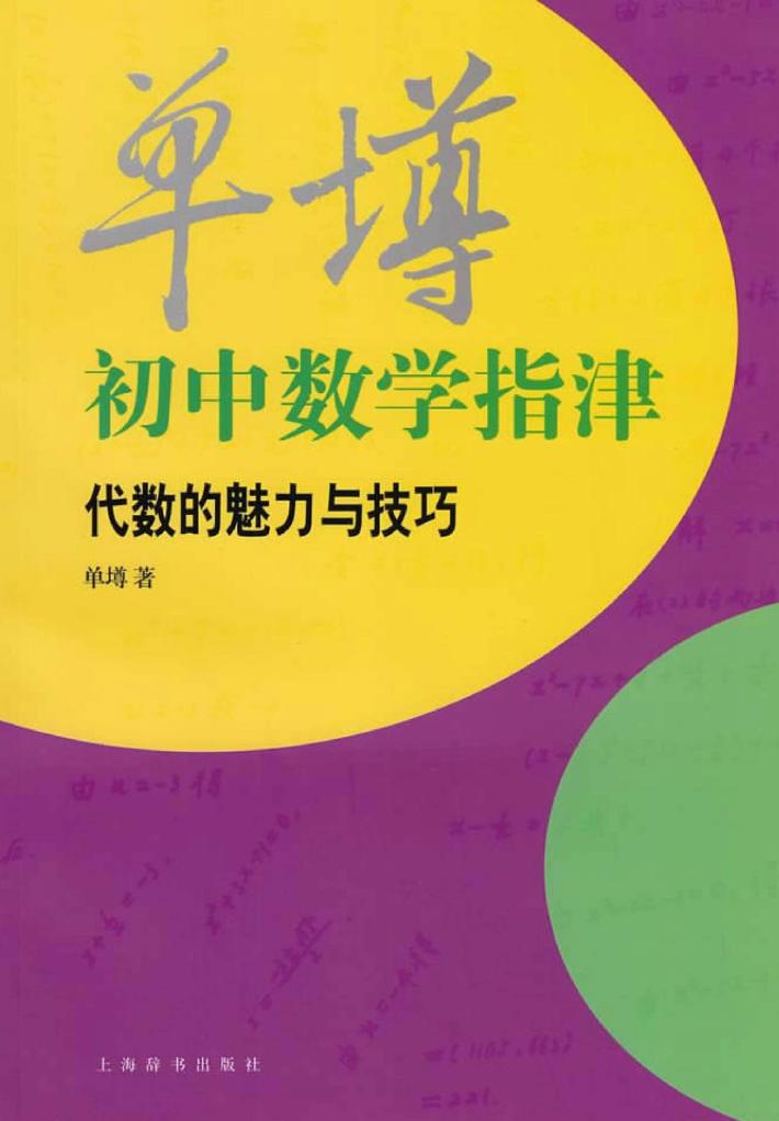 单墫初中数学指津  代数的魅力与技巧 封面