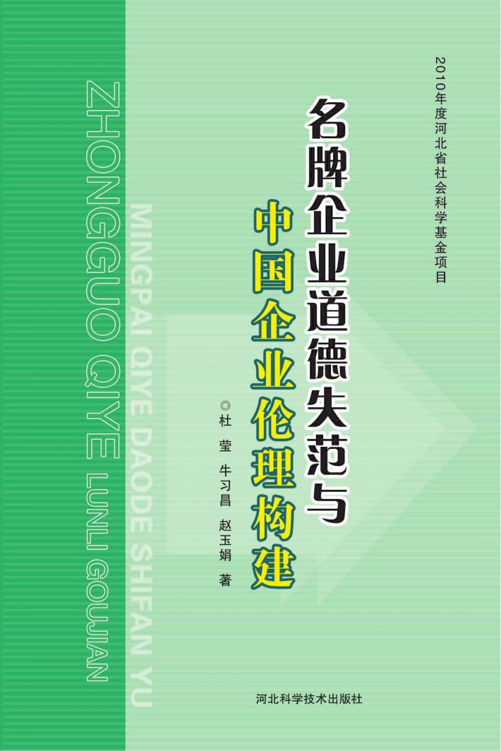 名牌企业道德失范与中国企业伦理构建 封面