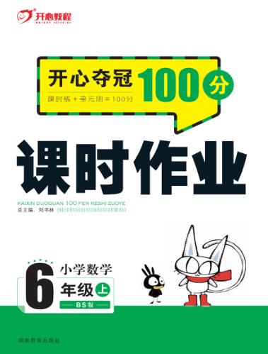开心夺冠100分  课时作业  小学数学  六年级  上  BS版 封面