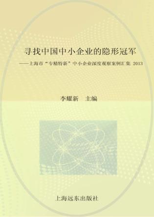 寻找中国中小企业的隐形冠军  上海市“专精特新”中小企业深度观察案例汇集  2013  下 封面