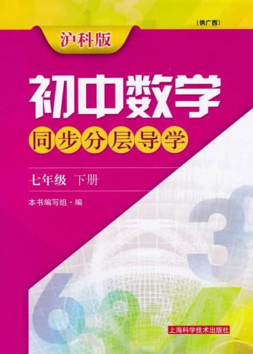 初中数学同步分层导学  七年级  下  供广西  沪科版 封面
