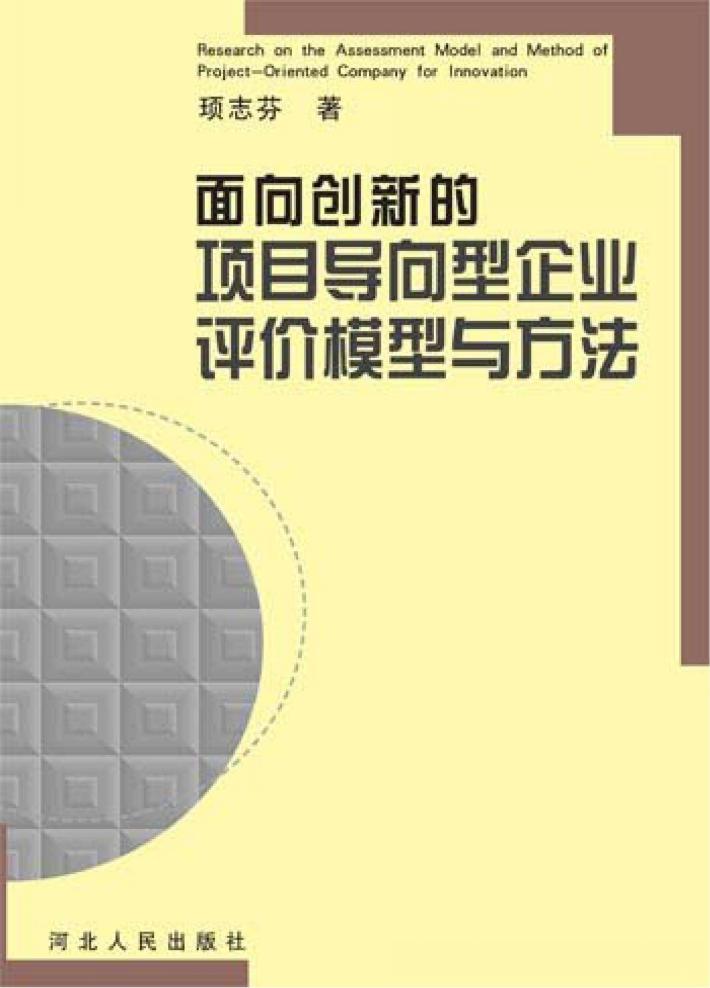 面向创新的项目导向型企业评价模型与方法 封面