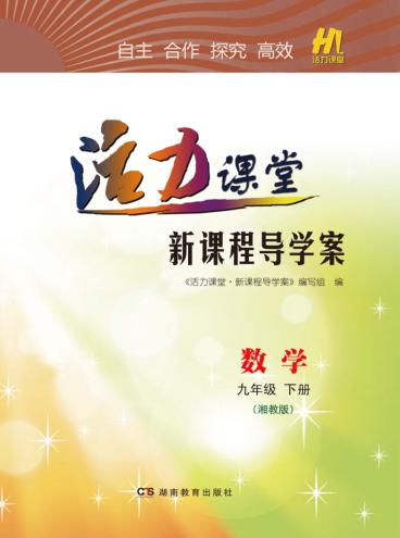 活力课堂·新课程导学案  数学  九年级  下  湘教版 封面