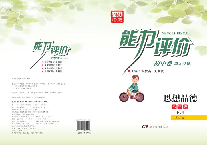 能力评价初中·思想品德  八年级  下  人民版 封面