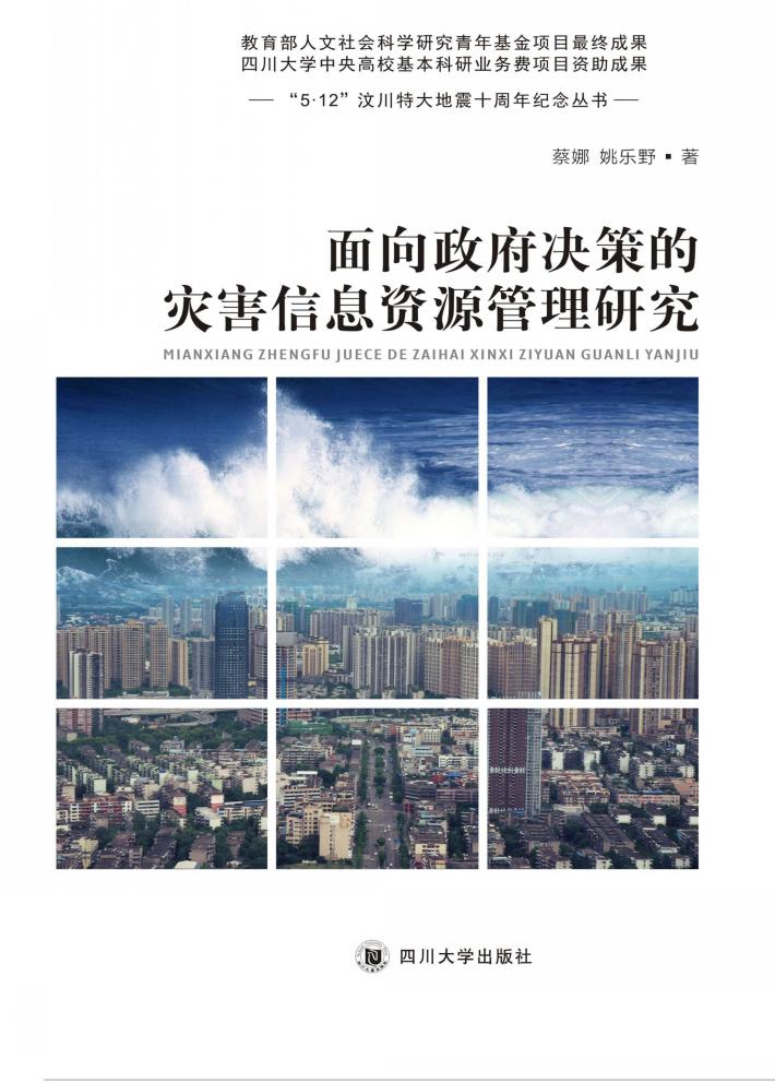 面向政府决策的灾害信息资源管理研究 封面