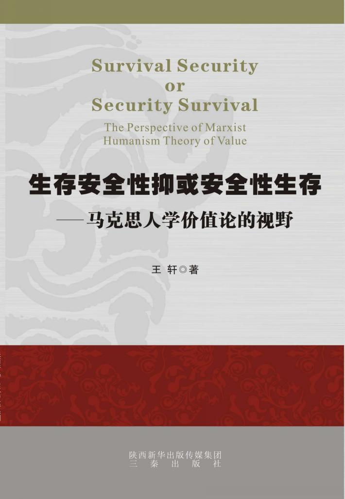 生存安全性抑或安全性生存 马克思人学价值论的视野 封面