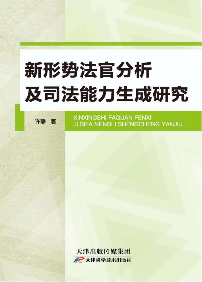新形势法官分析及司法能力生成研究 封面